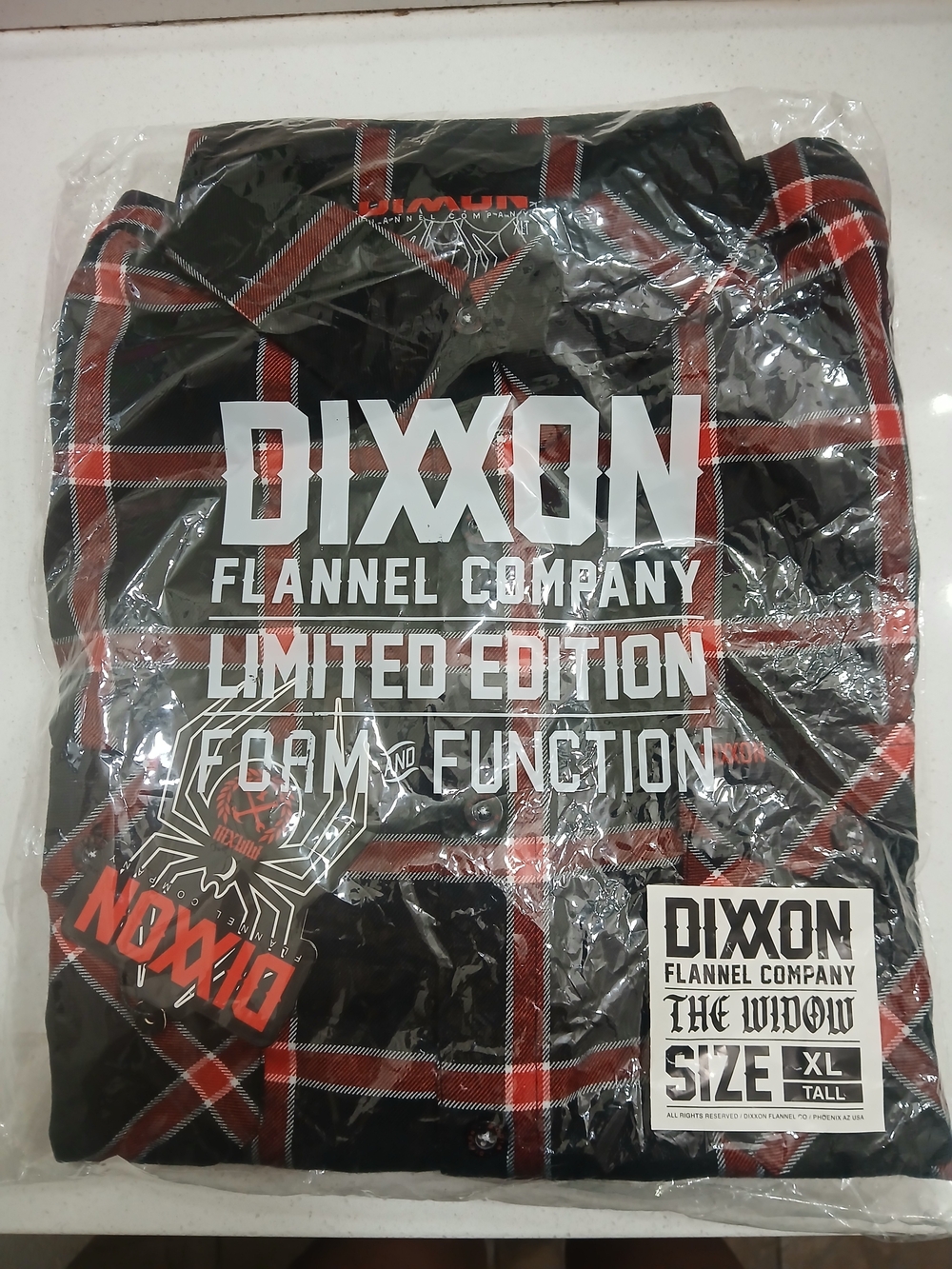 NWT DIXXON Men's Black & Red Plaid Flannel Shirt - XL